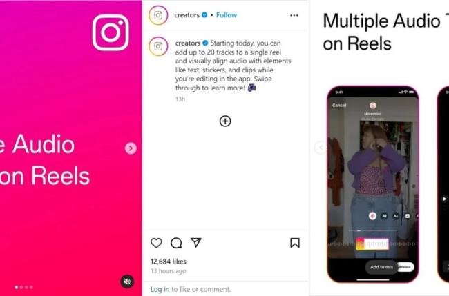 امکان اضافه کردن حداکثر ۲۰ آهنگ به ریل‌های اینستاگرام وجود دارد