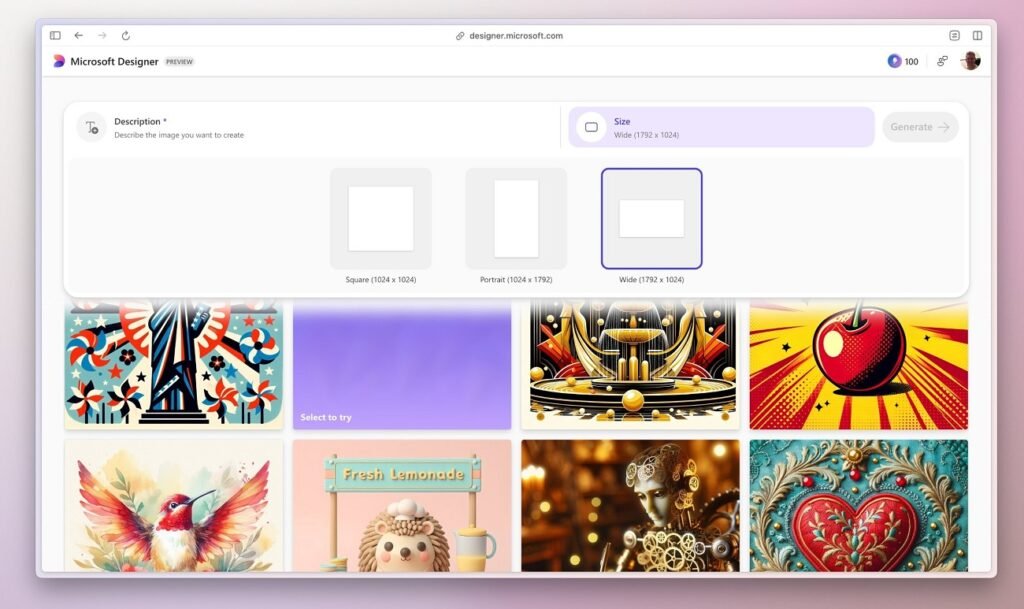 حالا با هوش مصنوعی مولد مایکروسافت دیزاینر تصاویر افقی و عمودی بسازید