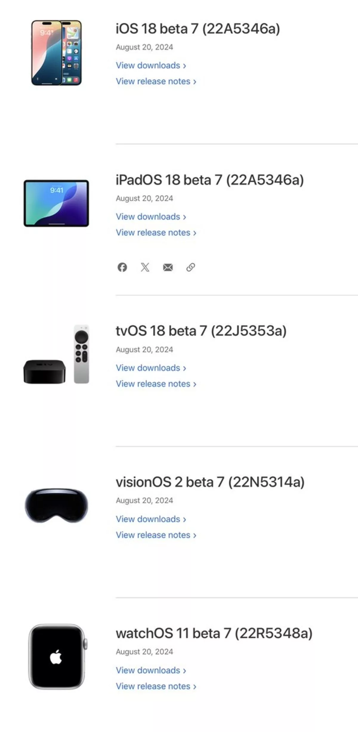 نسخه بتا 7 iOS 18