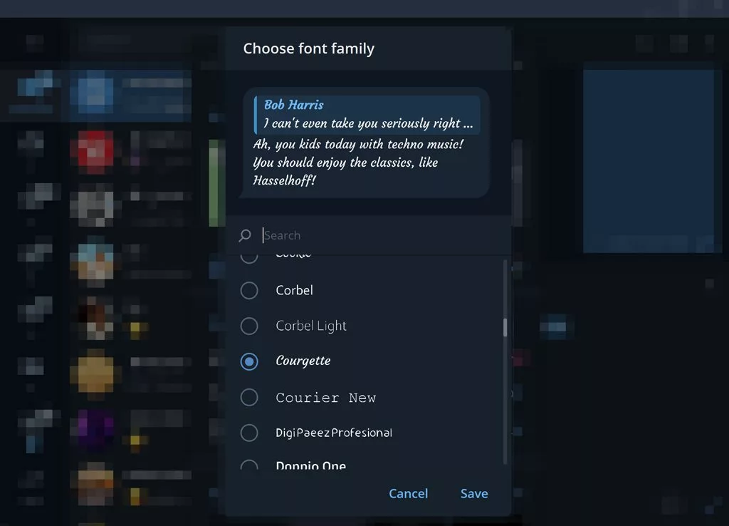 چطور فونت تلگرام را عوض کنیم؟_رنگو 18 تغییر فونت تلگرام در نسخه دسکتاپ