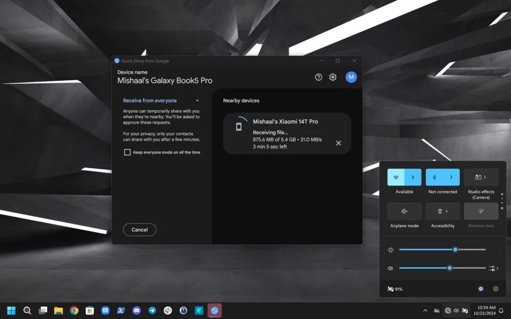 1730152469 706 Quick Share اکنون بدون شبکه وای‌فای هم فایل‌ها را سریع