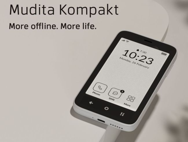گوشی Mudita Kompakt با صفحه نمایش E Ink و سخت افزار قدرتمند معرفی شد