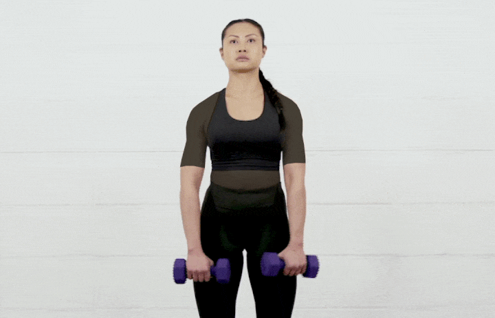 ورزش با دمبل؛ ۲۷ تمرین با دمبل برای تحکیم عضلات_رنگو 68 ورزش با دمبل - پارو از جلو