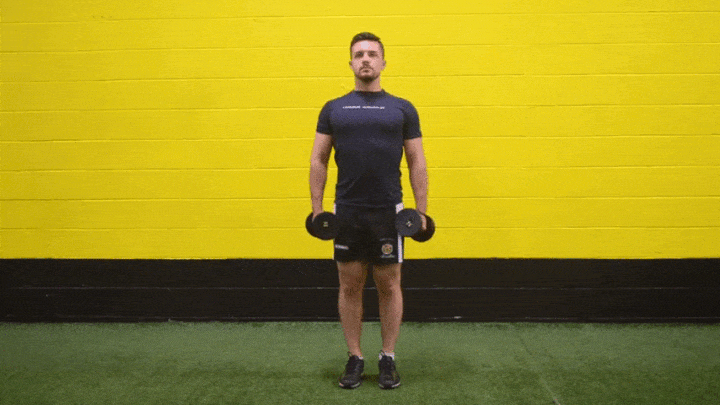 ورزش با دمبل؛ ۲۷ تمرین با دمبل برای تحکیم عضلات_رنگو 73 ورزش با دمبل - حرکت بالابردن جانبی بازوها