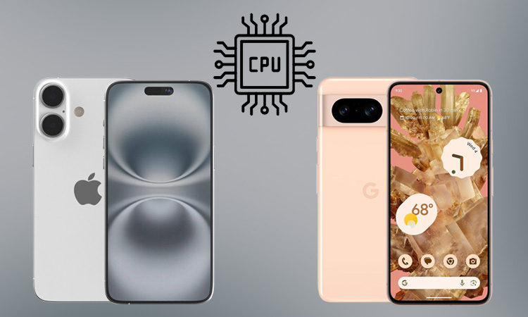 بازدید جامع آیفون 16 با گوگل پیکسل 8؛ از طراحی تا عملکرد_رنگو 6 بررسی پردازندههای A17 Pro و Tensor G3