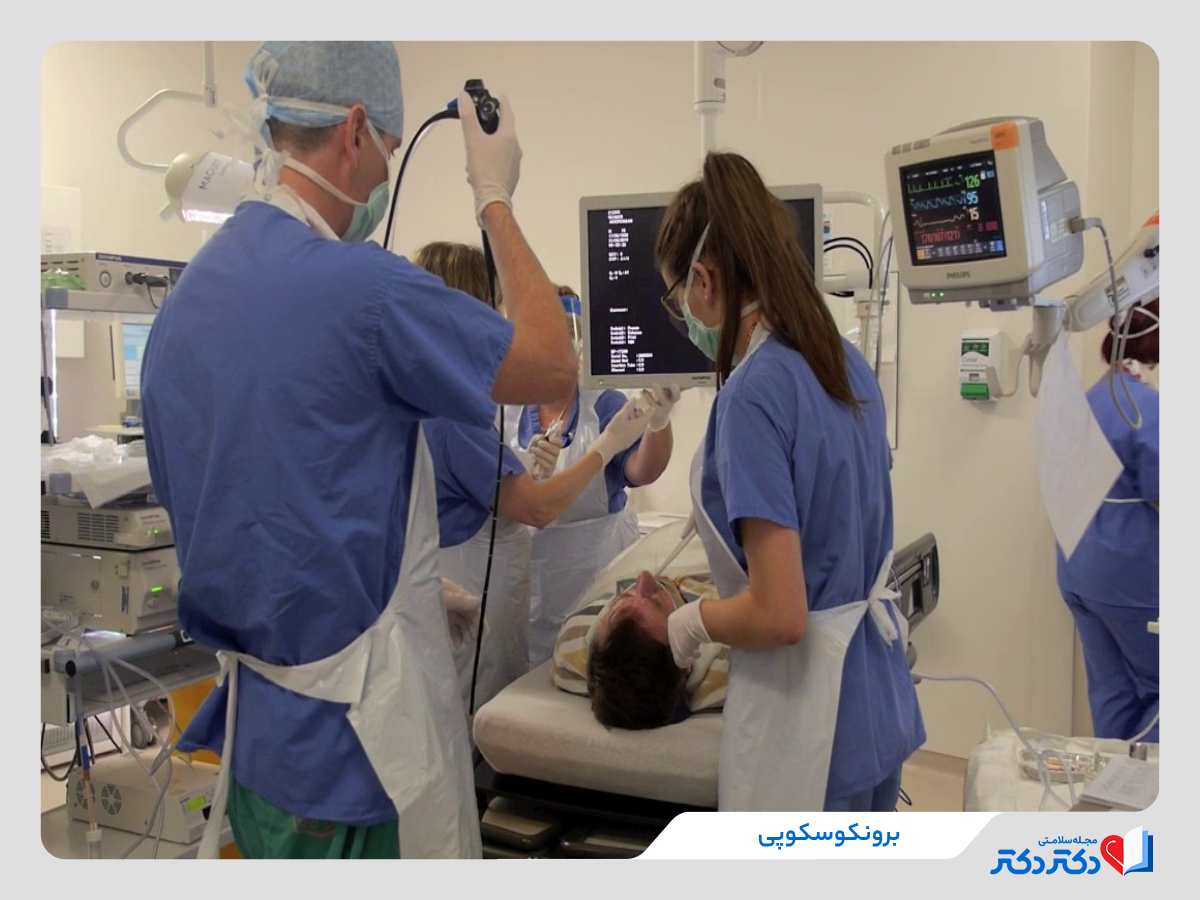 پزشکان در حال آندوسکوپی ریه