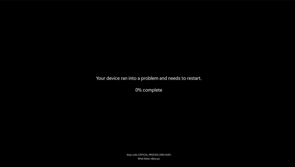 صفحه خطای مشکی جدید ویندوز