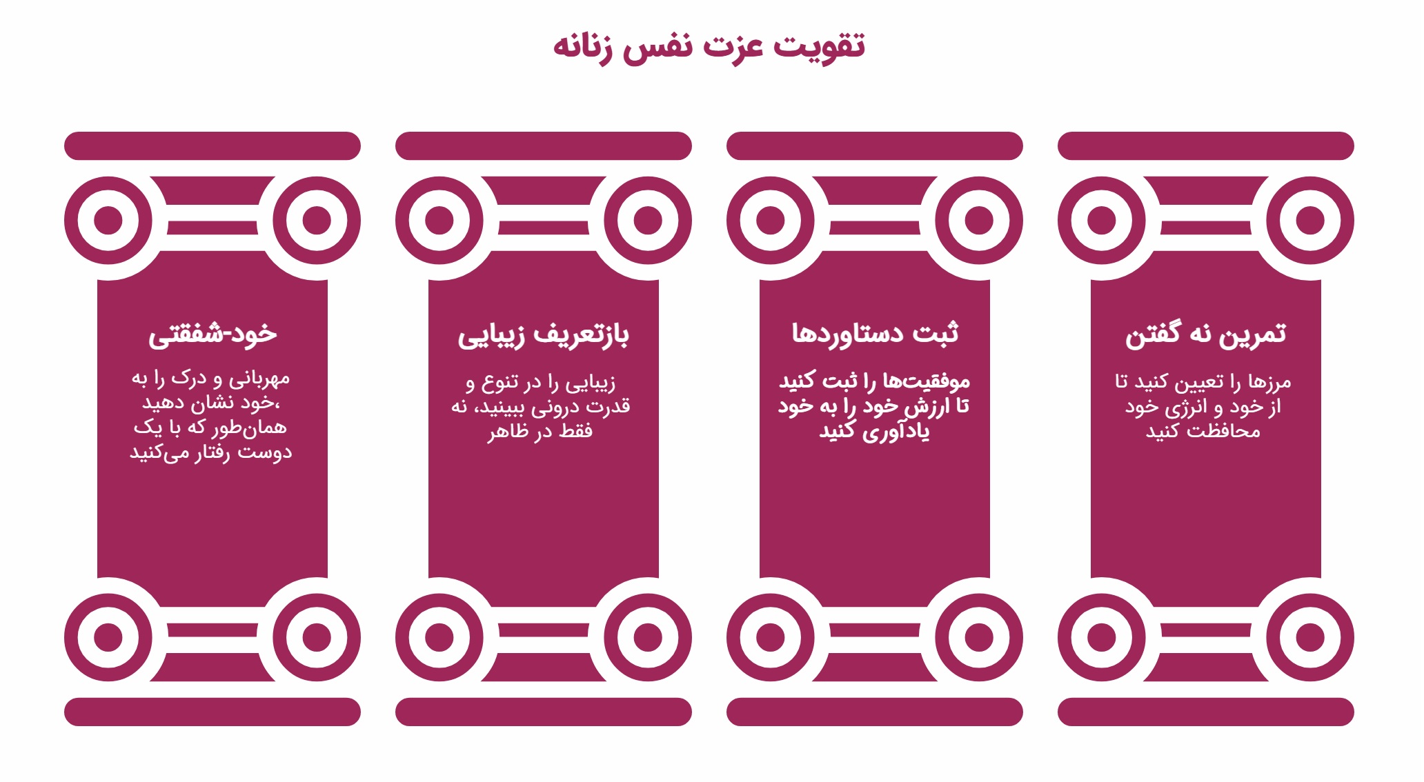 فرق عزت نفس و مطمعن به نفس چیست؟ + راهکارهایی برای تحکیم عزت نفس زنانه_رنگو 12 اینفوگرافیک تقویت عزت نفس زنانه