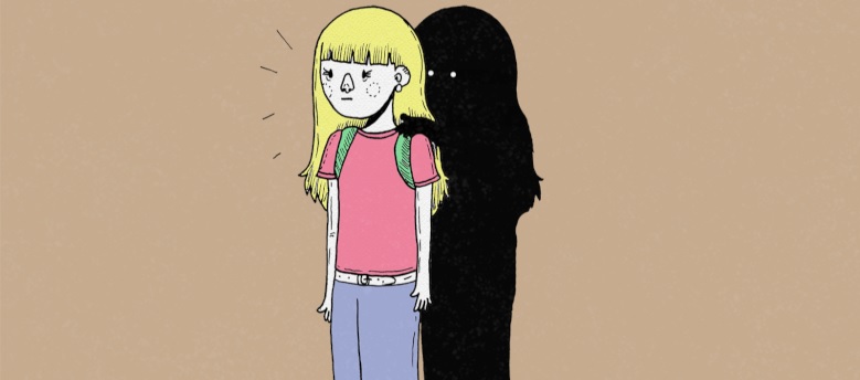 آگورافوبیا یا وحشت بیرون آمدن از خانه؛ علائم، علل و درمان_رنگو 13 سایه ترسناک پشت دختر کارتونی