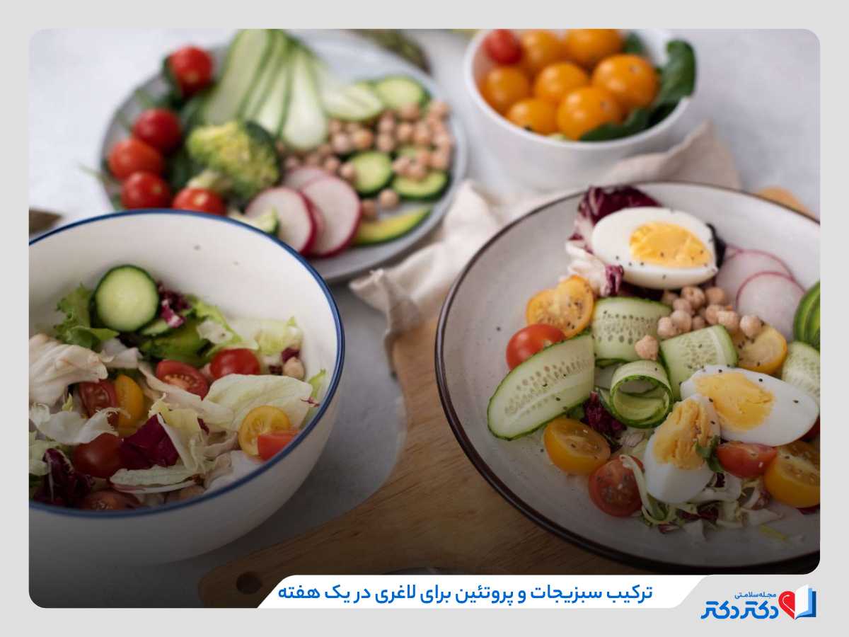 رژیم یک هفته ای لاغری برای افت وزن سریع تا 6 کیلو_رنگو 14 ترکیب مواد پروتئینی و سبزیجات برای رژیم یک هفته ای در وعدههای پرشمار و مقوی